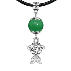 Амулет Золотая рыбка (исполнение желаний), нефрит MKA27-27