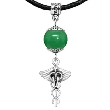 Амулет Кадуцей (здоровье, бизнес, гармония), нефрит MKA27-33