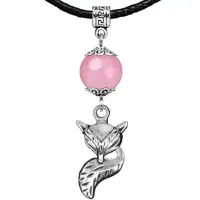 Амулет Лиса (страсть, интуиция), розовый кварц MKA28-03