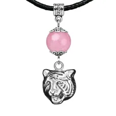 Амулет Тигр (защита, сила, победа), розовый кварц MKA28-10