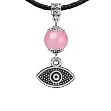 Амулет Глаз (от сглаза и порчи), розовый кварц MKA28-11