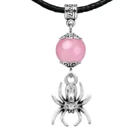 Амулет Паук (защита, трудолюбие, достаток), розовый кварц MKA28-14