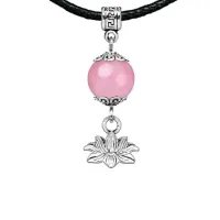 Амулет Лотос (гармония и развитие), розовый кварц MKA28-15
