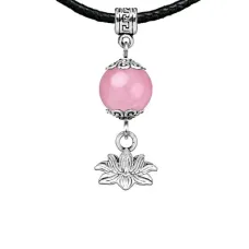 Амулет Лотос (гармония и развитие), розовый кварц MKA28-15