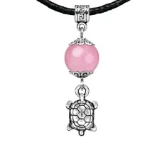 Амулет Черепаха (здоровье и долголетие), розовый кварц MKA28-16