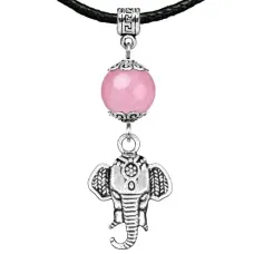 Амулет Слон (мудрость, сила, долголетие), розовый кварц MKA28-26