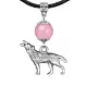 Амулет Волк (защита, сила, победа), розовый кварц MKA28-28