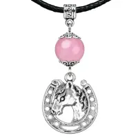 Амулет Подкова (Счастье), Розовый Кварц MKA28-31