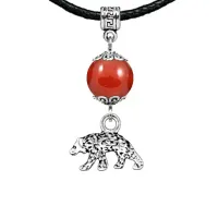 Амулет Медведь (защита, сила, победа), сердолик MKA29-19