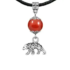 Амулет Медведь (защита, сила, победа), сердолик MKA29-19