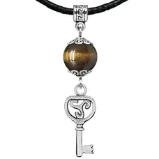 Амулет Ключ (на счастье), тигровый глаз MKA31-08