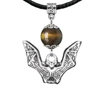 Амулет Летучая мышь (защита, счастье, успех), тигровый глаз MKA31-12