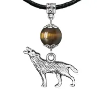 Амулет Волк (защита, сила, победа), тигровый глаз MKA31-28