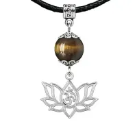 Амулет Ом и лотос (защита, гармония, развитие), тигровый глаз MKA31-30