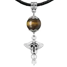 Амулет Кадуцей (здоровье, бизнес, гармония), тигровый глаз MKA31-33