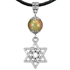 Амулет Звезда Давида (от сглаза и зла), унакит MKA32-02