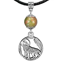 Амулет Волк (защита, сила, победа), унакит MKA32-07