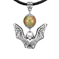 Амулет Летучая мышь (защита, счастье, успех), унакит MKA32-12