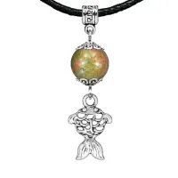 Амулет Золотая рыбка (исполнение желаний), унакит MKA32-27