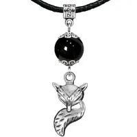 Амулет Лиса (страсть, интуиция), черный агат MKA33-03