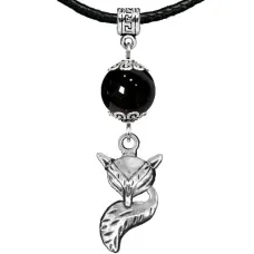 Амулет Лиса (страсть, интуиция), черный агат MKA33-03