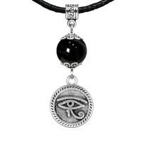 Амулет Око Ра (дар предвидения), черный агат MKA33-09