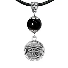 Амулет Око Ра (дар предвидения), черный агат MKA33-09