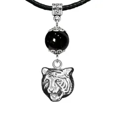 Амулет Тигр (защита, сила, победа), черный агат MKA33-10