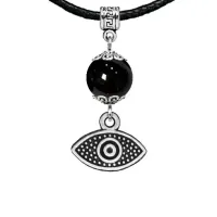 Амулет Глаз (от сглаза и порчи), черный агат MKA33-11