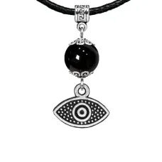 Амулет Глаз (от сглаза и порчи), черный агат MKA33-11