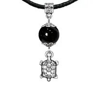 Амулет Черепаха (здоровье и долголетие), черный агат MKA33-16