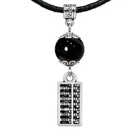 Амулет Счеты (богатство), черный агат MKA33-21