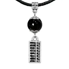 Амулет Счеты (богатство), черный агат MKA33-21