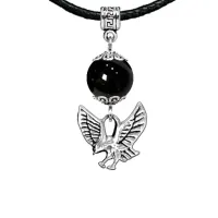 Амулет Орел (защита, сила, победа), черный агат MKA33-24