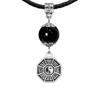 Амулет Багуа (защита от негативной энергии), черный агат MKA33-34