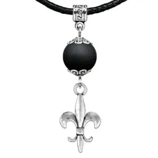 Амулет Лилия (достоинство, власть, успех), шунгит (синт.) MKA34-04