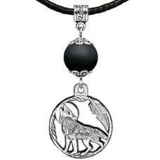 Амулет Волк (защита, сила, победа), шунгит (синт.) MKA34-07