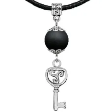 Амулет Ключ (на счастье), шунгит (синт.) MKA34-08