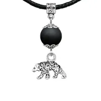 Амулет Медведь (защита, сила, победа), шунгит (синт.) MKA34-19