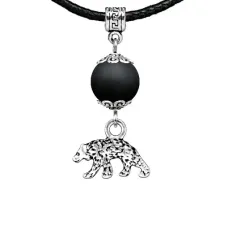 Амулет Медведь (защита, сила, победа), шунгит (синт.) MKA34-19