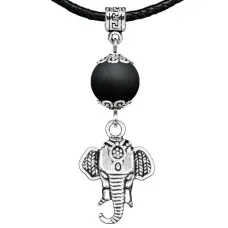 Амулет Слон (мудрость, сила, долголетие), шунгит (синт.) MKA34-26