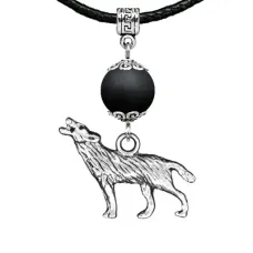 Амулет Волк (защита, сила, победа), шунгит (синт.) MKA34-28