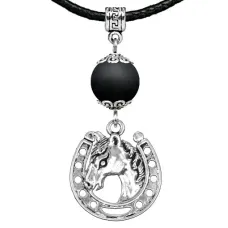 Амулет Подкова (счастье), шунгит (синт.) MKA34-31