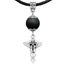 Амулет Кадуцей (здоровье, бизнес, гармония), шунгит (синт.) MKA34-33