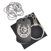 Черный жетон Подкова Солнце и Луна BKZB-449