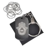 Черный жетон Хамса (Рука Фатимы) BKZB-464