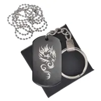 Черный жетон Тату дракон BKZB-495