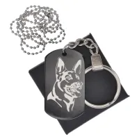 Черный жетон Овчарка портрет BKZB-522