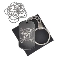 Черный жетон Череп в берете BKZB-523