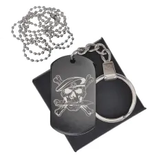 Черный жетон Череп в берете BKZB-523